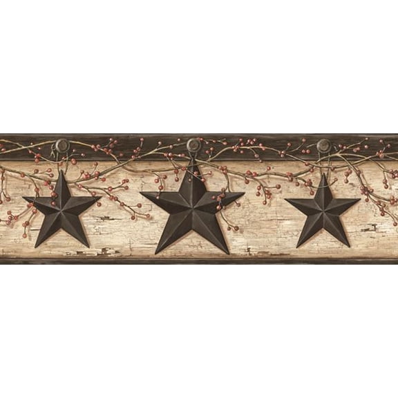 Chesapeake Rustic Barn Star Ennis Sand Wallpaper 7.5 sq ft