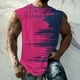 thumbnail image 4 of Hombres Moda Casual Impresión Suéter Cuello Redondo Deportes sin Mangas Tanque, 4 of 6