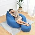 thumbnail image 2 of Size 39.4" x 47.2"Multiple Color Indoor Lazy Lounger Super Soft Adults Kids Beanbag Chair Cover Memory Foam Beanbag Chair Cover Furniture Sofa Tatami (Not Included Filling), 2 of 5