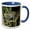 Blue/White, variant on 3drose, Brazil, Pantanal. Ocelot on Tree Branch., 11oz Mug