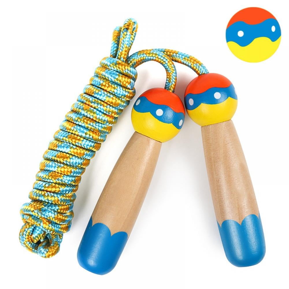 Jump Rope for Kids and Adults School Fun Activity Wooden Handle Skipping Rope 