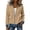 A1 Khaki, variant on Women's Ribbed Knit Zip Up Jacket, Denim Collar Cuff Patchwork Cardigan, Casual Long Sleeve Bomber Coat for Fall Winter Work, Vacation and Daily Wear White S