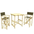 thumbnail image 1 of ZEW SET-007-02 Set Of 1 High Square Table, 2 High Director Chairs - Black, 1 of 1