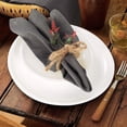 thumbnail image 3 of GFI LINEN CLUB 100% Cotton Ultra Soft Quality Dinner Napkins with Mitered Corners & 1 Inch Fold Selvedge, Durable & Pre-Washed, Set of 12, 18x18 Inch in CHARCOAL Color, Highly Absorbent, 3 of 6