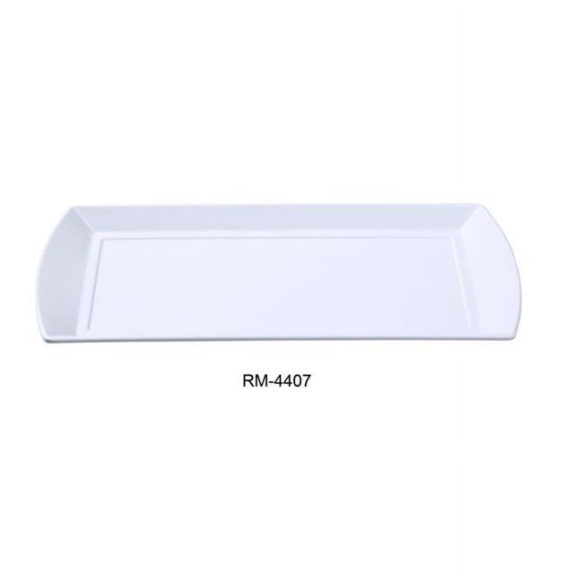 Yanco RM-4407 Rome Rectangular Plate, White - 13.75 in. - Pack of 24