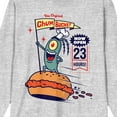 thumbnail image 2 of Spongebob Squarepants Plankton The Original Chum Bucket Crew Neck Long Sleeve Athletic Heather Men's Tee, 2 of 4