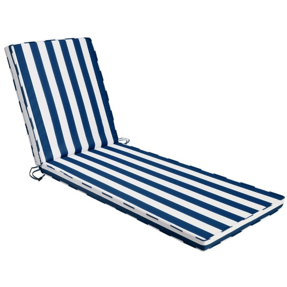 Cojines para Chaise Lounge Iheqard al Aire Libre Conjunto de 2 Azul+Blanco