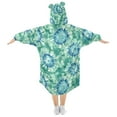 thumbnail image 2 of joogoo Wearable Blanket Hoodie for Tie Dye Green Flannel Sherpa Pocket 3-14 YR S, 2 of 7