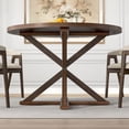 thumbnail image 6 of ChVans 47" Round Dining Table for 4 People, Rustic Farmhouse Wooden Round Table for Kitchen Living Roon Dinning Room, 6 of 11