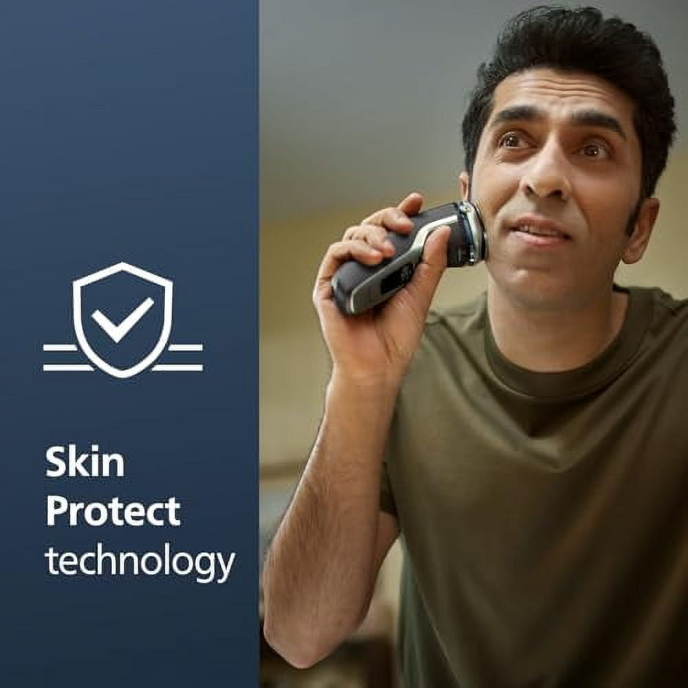 Philips Norelco Shaver 3900, Rechargeable Wet & Dry Electric Shaver with Pop-up Trimmer, Charging Stand, Travel Storage Pouch, Protective Cap, Space Gray, S3341/92