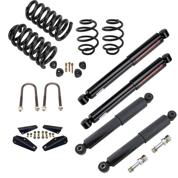 1963-72 Chevy C10 2/4 Drop Lowering Kit  w/ Shock Relocation