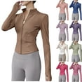 thumbnail image 2 of ShiShine Women's Lightweight Yoga Tops Stretchy Workout Full Zip Running Track Jacket with Thumb Holes, 2 of 4
