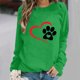 thumbnail image 1 of ICHUANYI Clearance Women's Round Neck Top Casual Fashion, Personalized Printing Loose Fitting, Slimming Long Sleeves(Green, M) ICHUANYI WER2023081511577, 1 of 4