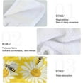thumbnail image 5 of SKYSONIC 2 PCS 12"x17" Hand Towels for Kitchen Honey Bees Daisy Bathroom Hand Towels Kitchen Towels with Hanging Loop, Honeybee Floral Yellow Hanging Tie Towels, 5 of 6