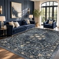 thumbnail image 3 of VUNATE 5'x7' Area Rugs for Living Room Washable Rugs Floral Vintage Area Rug Botanical Indoor Carpet Soft Rugs for Bedroom Office Dining Room Kitchen Accent Rug Contemporary Home Decor Navy, 3 of 9