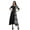 Black2, variant on Moomaya Women Printed Short Sleeve Viscose Santoon Drawstring Waist Midi Dress