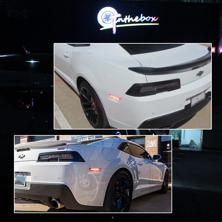 Smoked LED Side Marker Lights – Front Rear Amber Red Set For 2016-2023 Chevy Camaro