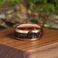 thumbnail image 5 of Fire Opal&Blue Sandstone Tungsten Ring Wedding Band Anniversary Ring, 5 of 6