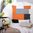 thumbnail image 3 of Orange Grey Geometric 24x24 Pillow Covers Set of 2, Modern Black White Abstract Art Throw Pillow Covers Decorative Couch Cushion Case, Microfiber Square Pillowcases for Bedroom Car Living Room, 3 of 7