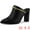 Black, variant on Unique Bargains Women's Chain Slip on Block Heel Sandals Mules White (Size 6)