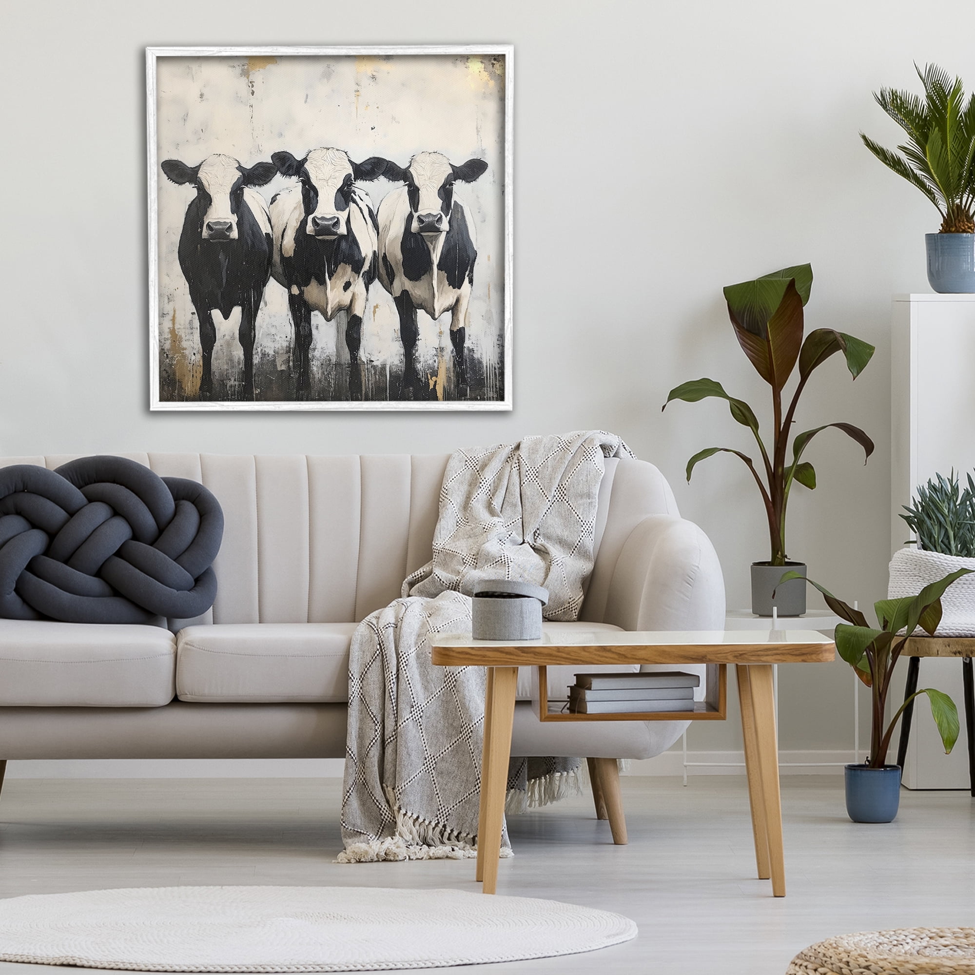 Stupell Industries Three Spotted Cows White Framed Giclee Art, design by Creative Studio