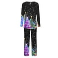 thumbnail image 5 of EchfiProm Cute Christmas Pajamas for Women Sleepwear Pants and Long Sleeve Nightwear Fall Purple 2 Piece Set Adults Lounge Sets, 5 of 8