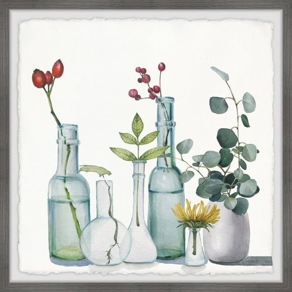 Parvez Taj Clear Bottles Framed Wall Art