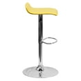 thumbnail image 6 of BizChair Contemporary Yellow Vinyl Adjustable Height Barstool with Solid Wave Seat and Chrome Base, 6 of 7