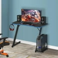 thumbnail image 6 of HLL Gmaing Desk PC Computer Desk Z Shaped Gaming Workstation Ergonomic Gaming Table with Headphone Hook for Home Office 39 in,Blue, 6 of 9