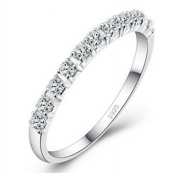 Women 925 Sterling Silver Simulated Diamond Ring