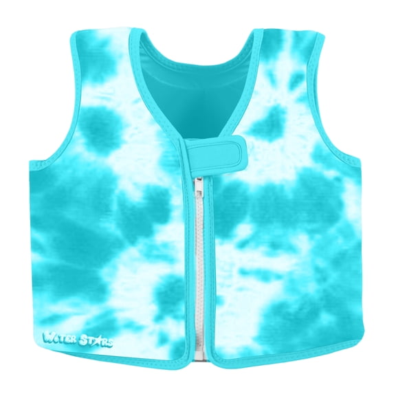Water Stars Swim Vest Life Jacket - Blue Tie-Dye - Extra Small-Small Size for Ages 2 and up - Unisex