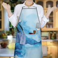 thumbnail image 6 of Blue Marble Pattern Apron-Garden Aprons for Women with Pockets-Cotton Linen Waterproof Kitchen Cooking Gardening Aprons Adjustable for Kitchen,Cooking,BBQ and Salon 33x27 Inch, 6 of 7