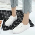 thumbnail image 4 of Zapatillas de lona para mujer con cordones y parte superior baja, tenis casuales ligeros, 4 of 5