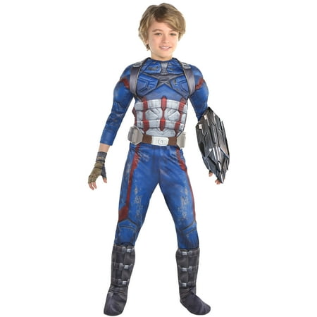 Avengers: Infinity War Captain America Costume for Boys, Size Small, Jumpsuit