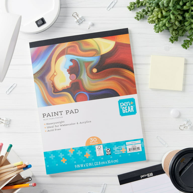 Pen+Gear Paint Pad, 9 x 12, Heavyweight Mixed Media Paper, 30 Sheets,  Adults and Kids
