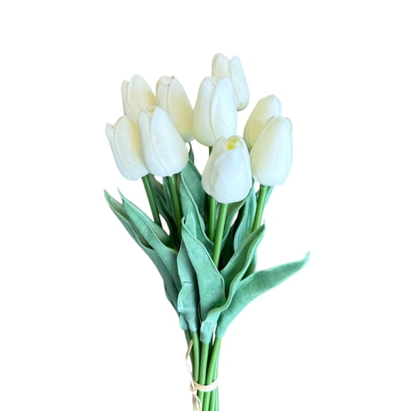 Artificial Tulip Flowers with Real Touch Feel - Pack of 10 Stems