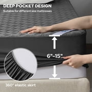 BEDLORE Waterproof Mattress Protector, Twin XL Size Mattress Pad, Quilted Fitted Mattress Cover with 6-15 Deep Pocket, Breathable, Noiseless and Soft (Gray)