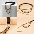 thumbnail image 2 of Previn Women's Chain Skinny Belt Faux Leather Rhinestone Casual Summer Belt For Dress Bling Buckle Black X-Small-Large, 2 of 2