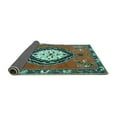 thumbnail image 2 of Ahgly Company Indoor Square Medallion Turquoise Blue Traditional Area Rugs, 5' Square, 2 of 4