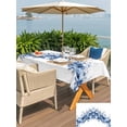thumbnail image 4 of Blue Blooms Floral Outdoor Tablecloth - 52x70 Inch Rectangle Dining Table Cover, Farmhouse Spring Flowers Botanical Waterproof Outdoor Table Cloth with Umbrella Hole & Zipper for Picnic/Patio/Party, 4 of 7