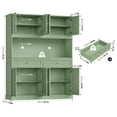 thumbnail image 4 of Homfa Large Pantry Cabinet with 8 Louvered Doors, 70.7" Tall Kitchen Storage Cabinet with Hutch & 2 Drawers, Modern Coffee Bar for Dining Room, Green, 4 of 8
