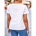 thumbnail image 2 of T-Shirt à Imprimé Géométrique Vintage pour Femmes - Col Rond Décontracté, Manches Courtes, Mélange de Polyester, Lavable en Machine - Parfait pour l'Été, 2 of 5