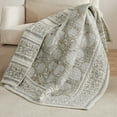 thumbnail image 5 of Levtex Home - Adare Taupe - Throw - Bordered Floral - Taupe, Grey and Cream -Quilted Throw (50x60in.) - Cotton, 5 of 6