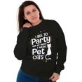 thumbnail image 4 of Cat Loving Introverts Funny Party Women Crewneck Sweatshirt Brisco Brands S, 4 of 5