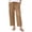 Coffee, variant on Pants for Women Solid Color Cotton Linen Trousers with Button and Elastic Waist Casual Straight Style Soft and Close-Fitting for Beach Trousers