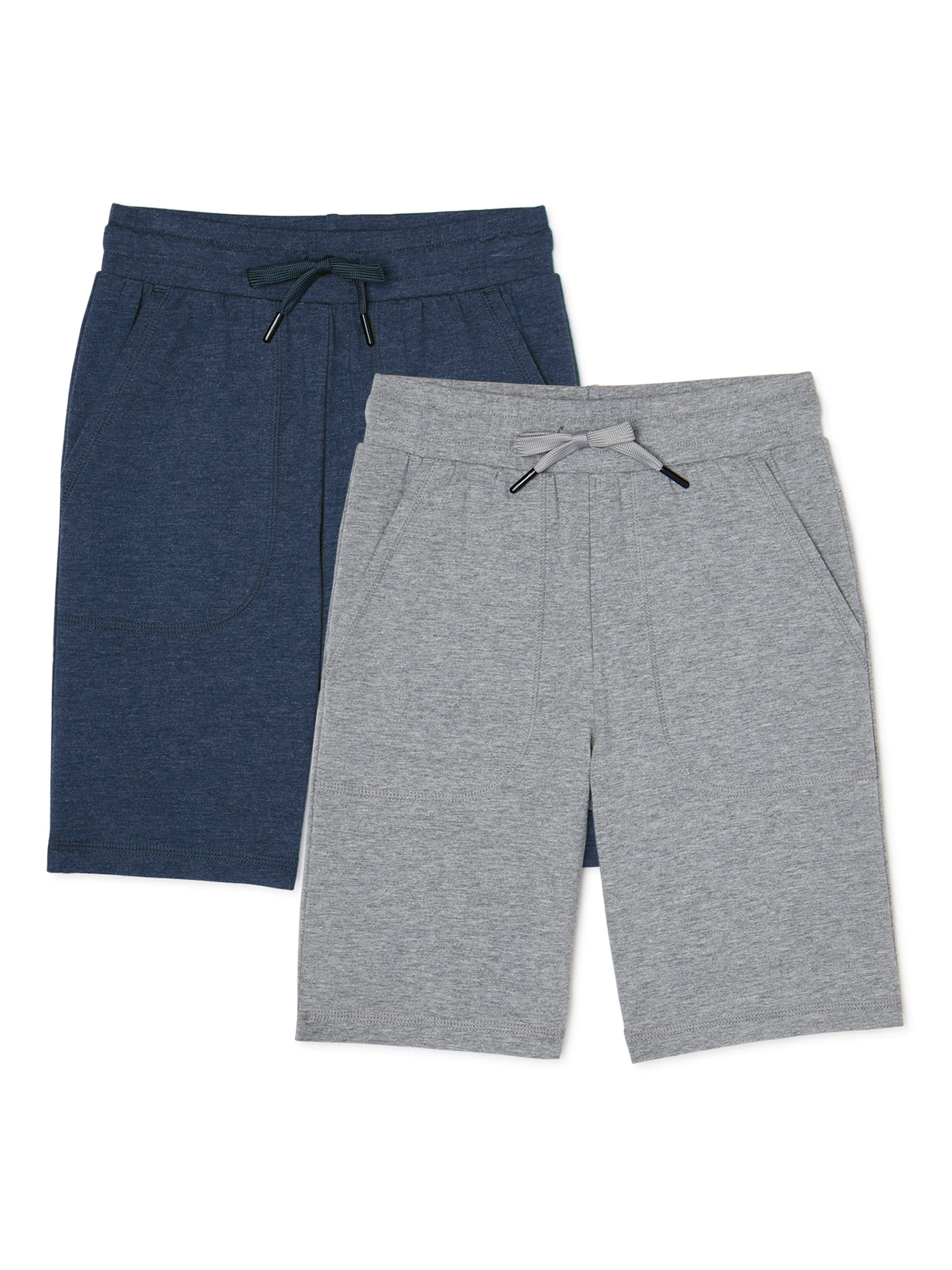 Athletic Works Boys Jersey Knit Sweat Shorts, 2-Pack, Sizes 4-18 