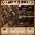 thumbnail image 4 of CHAKME 5'x7' Western Cowboy Area Rug Rustic Southwestern Cabin Lodge Decor Machine Washable Non-Slip Low Pile Floor Mat Vintage Cactus Bull Skull Saloon Design Carpet for Living Room Bedroom, 4 of 5