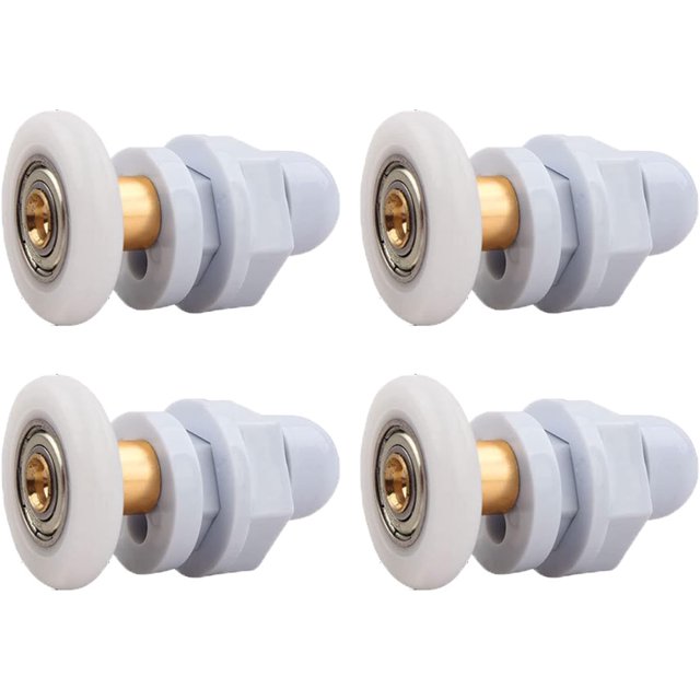 Shower Door Rollers, 4 Pieces Brass Shower Sliding Door Rollers, Sliding Door Rollers, for Replacement Shower Sliding Glass Door Runners Rollers (25MM)