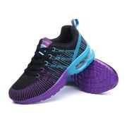 Women Running Shoes Breathable Air Cushion Athletic Fitness Traveling Hiking Camping Sneakers Lace-up Non-slip 38