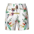thumbnail image 4 of Lsque Mens Swim Trunks Pretty Floral With Leaves Pattern - Bathing Suit Compression Liner - Beach Swim Shorts Swimwear - (S-3XL) - Stretch Quick Dry -Medium, 4 of 9